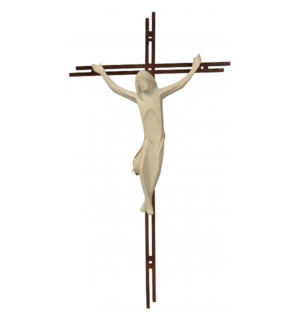 3145 - Kruzifix Einfach mit Stahlbalken in Corten 2Fach GOLDSTRICH