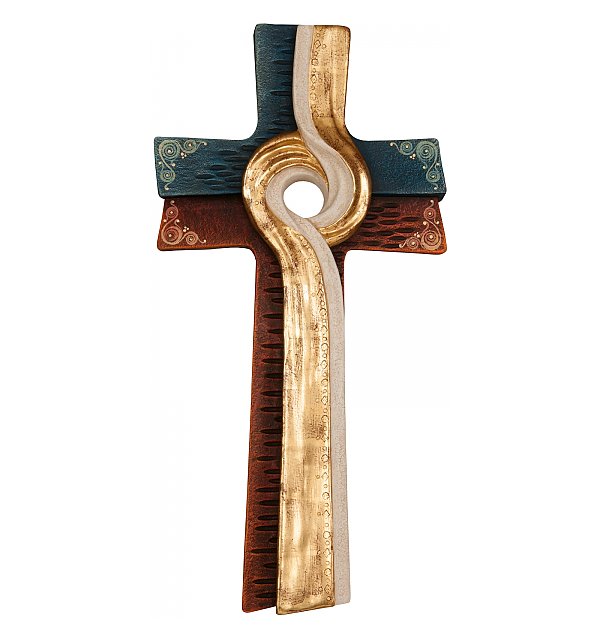 0088 - Meditationskreuz,  Holz geschnitzt ECHTGOLD