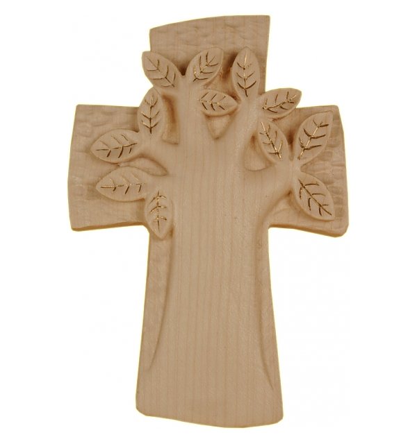 0100 - Lebensbaum Kreuz, Holz geschnitzt GOLDSTRICH