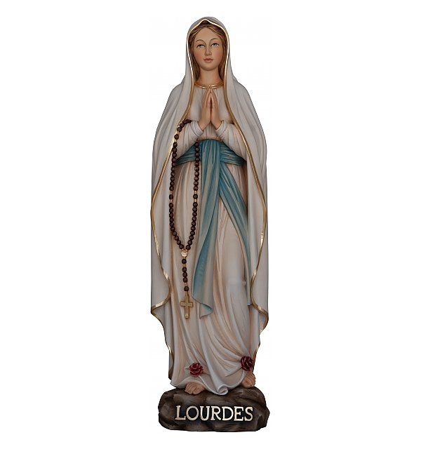 3327 - Lourdes Madonna Holz geschnitzt COLOR
