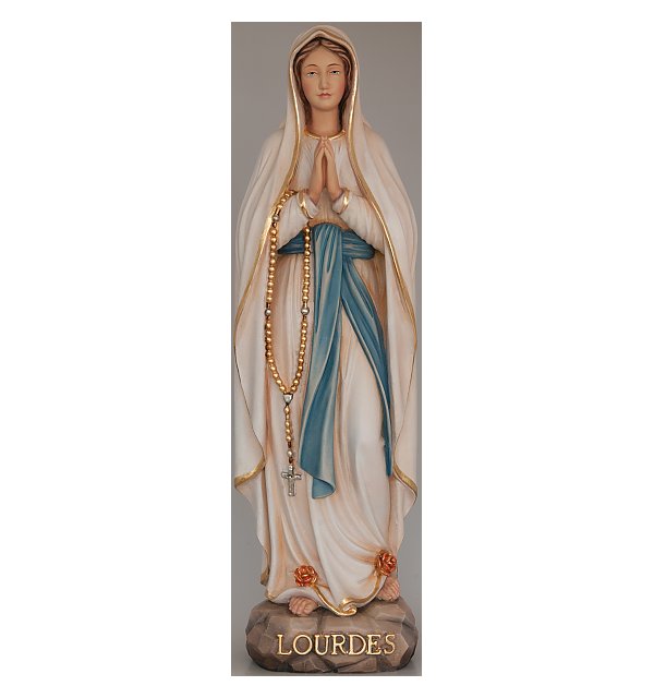 3327 - Lourdes Madonna Holz geschnitzt ANTIK