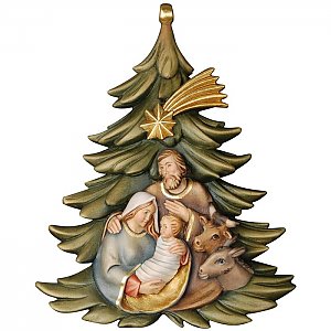 KD8219 - Christmas decoration: Tree with Family, ox, donkey