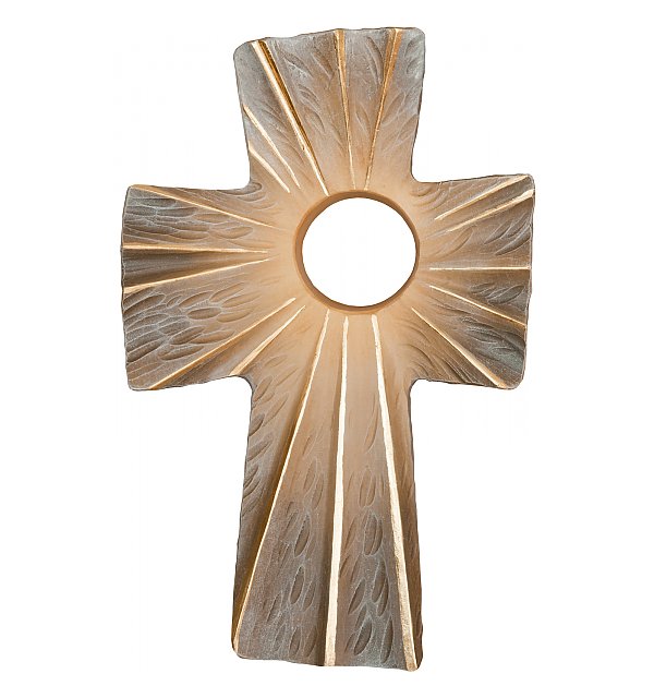 0102 - Holy Trinity Cross, wood carved COLOR