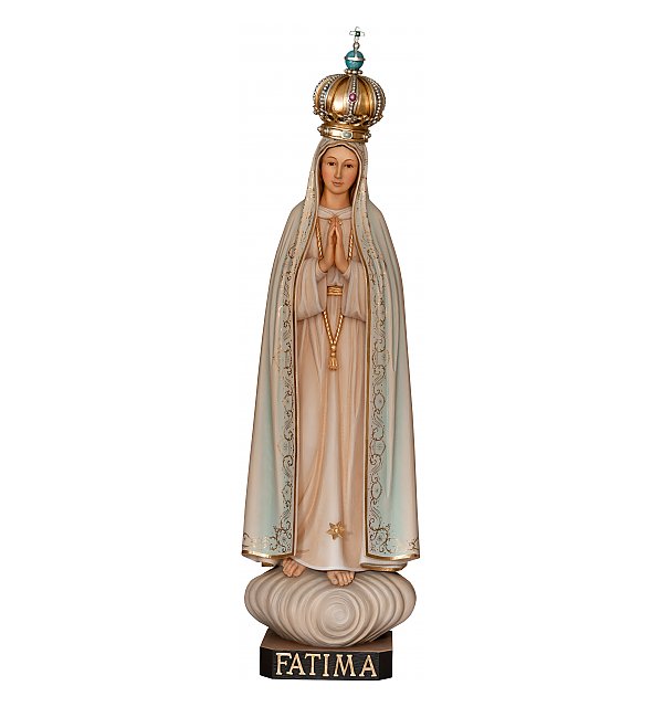 3341 - Statue of Our Lady Fatima in Wood with crown COLOR_BLAU