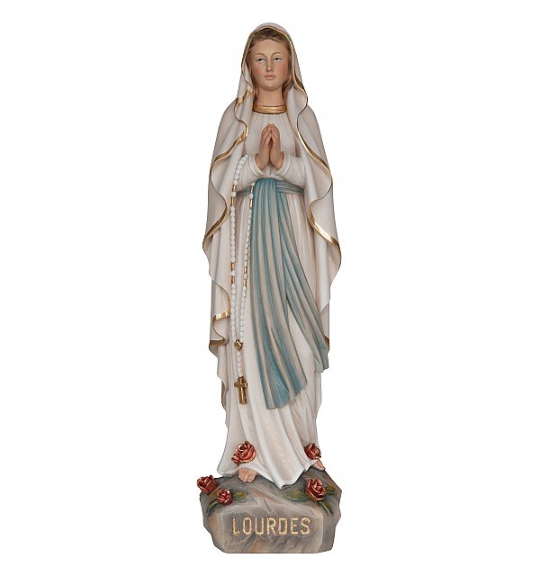 3325 - Madonna Lourdes statua in legno COLOR