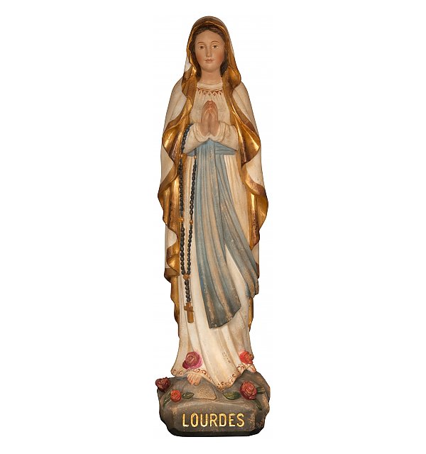 3325 - Madonna Lourdes statua in legno ECHTGOLD