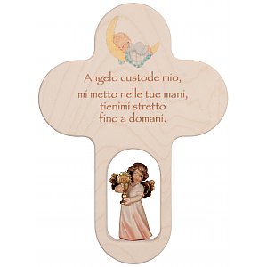 31998 - Croce per bambini con angelo ostia, italiano