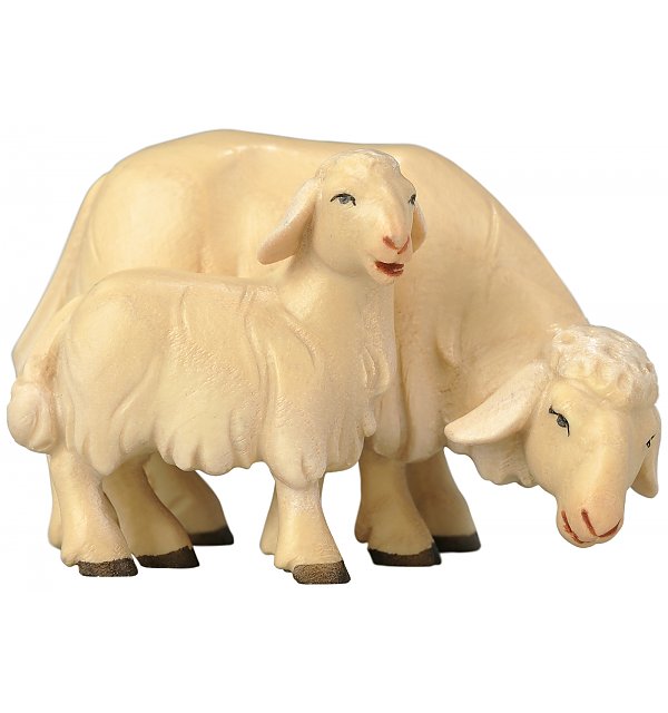 1854 - Schaf grasend mit Lamm COLOR