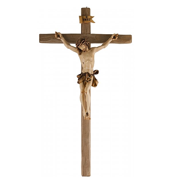 3060 - Kruzifix Barock mit geradem Kreuzbalken LASUR