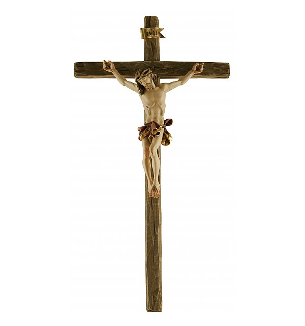 3060 - Kruzifix Barock mit geradem Kreuzbalken COLOR