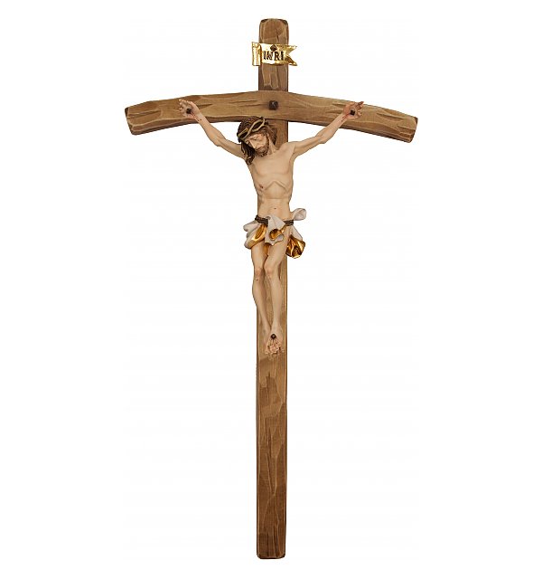 30602 - Kruzifix barock mit gebogenem Kreuzbalken COLOR_WEIS