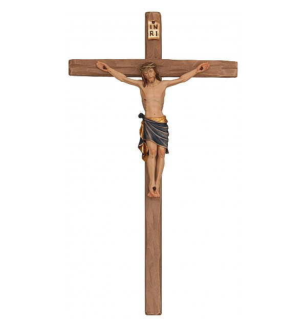 3083 - Kruzifix Classico auf geradem Kreuzbalken COLOR_BLAU