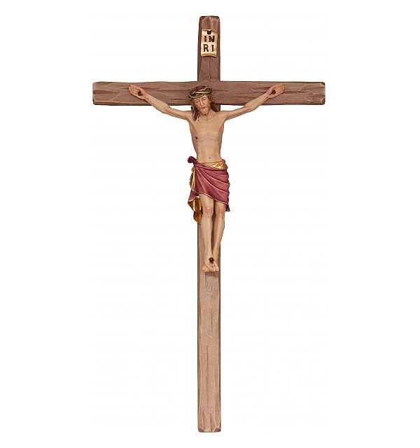 3083 - Kruzifix Classico auf geradem Kreuzbalken COLOR_ROT