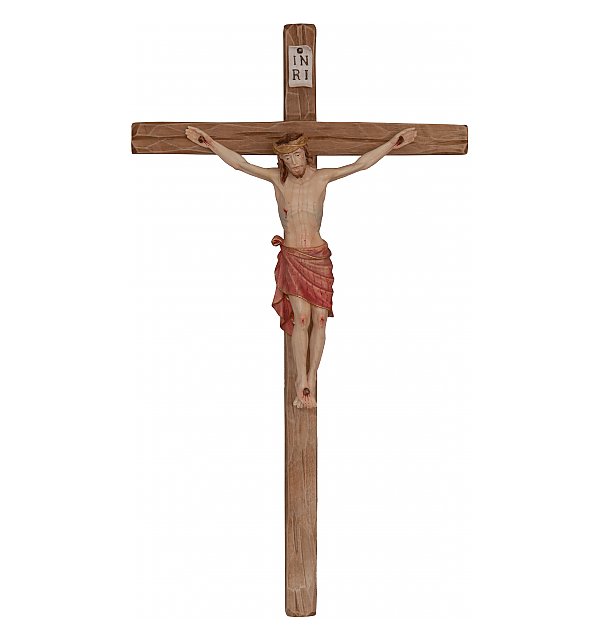 3083 - Kruzifix Classico auf geradem Kreuzbalken AQUA_ROT