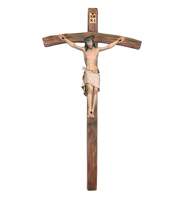 30832 - Kruzifix klassisch auf gebogenem Kreuzbalken COLOR_WEIS