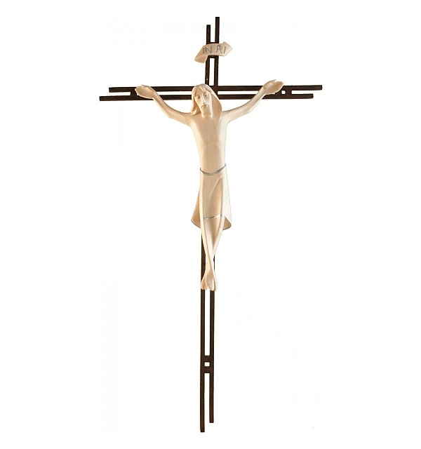 3143 - Kruzifix Raphael, mit Stahlbalken in Corten 2Fach GOLDSTRICH