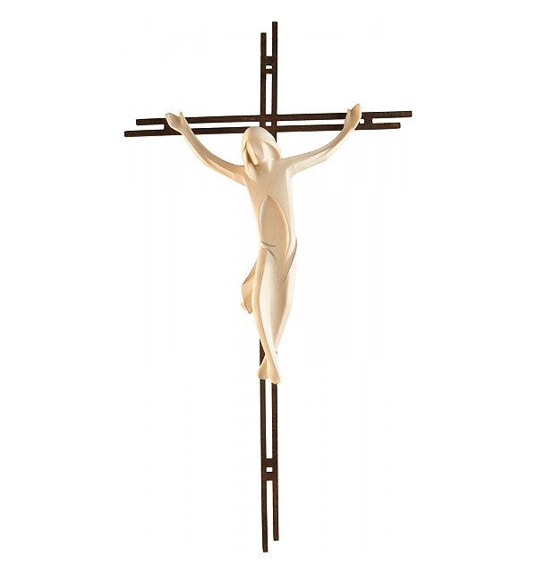 3145 - Kruzifix Einfach mit Stahlbalken in Corten 2Fach