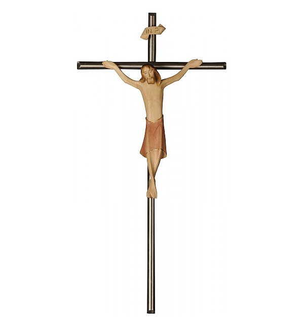 3153 - Kruzifix Raphael, mit Kreuzbalken in Edelstahl