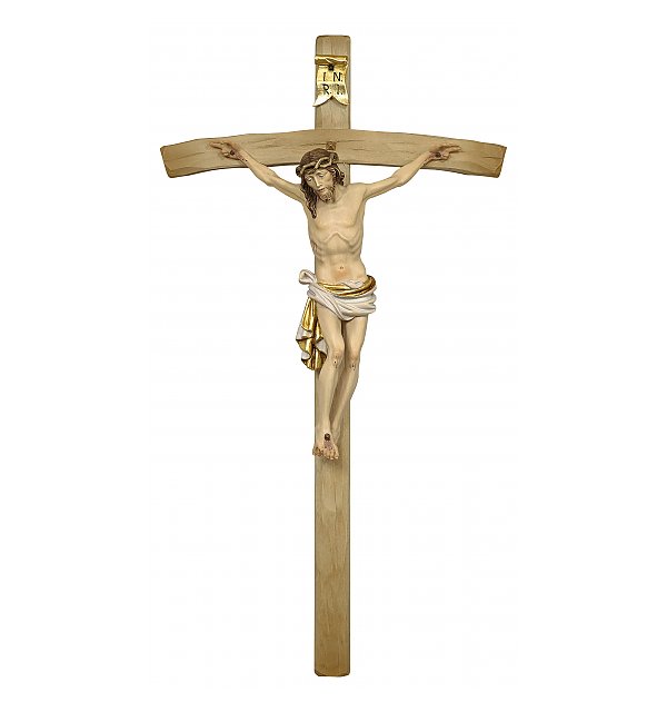 3163 - Dolomitenkruzifix auf gebogenem Kreuzbalken COLOR_WEIS