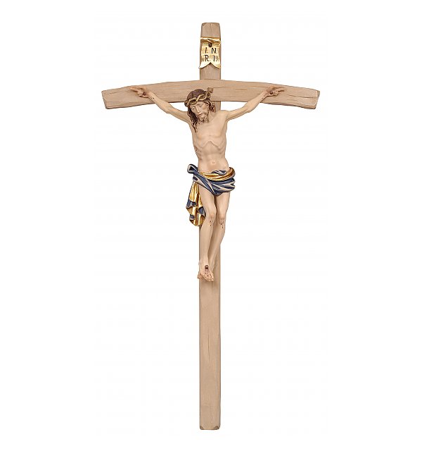 3163 - Dolomitenkruzifix auf gebogenem Kreuzbalken COLOR_BLAU
