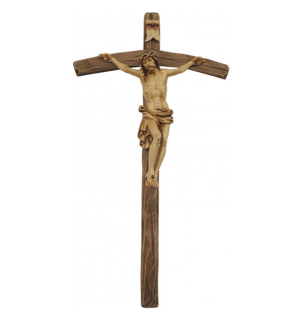3163 - Dolomitenkruzifix auf gebogenem Kreuzbalken LASUR
