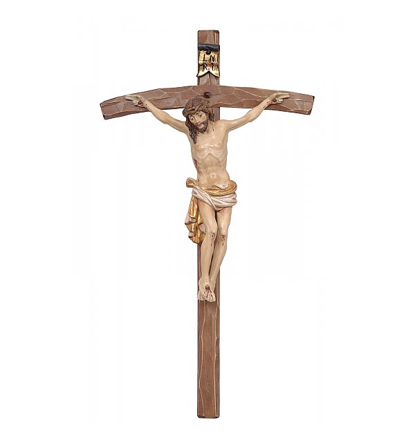 3163 - Dolomitenkruzifix auf gebogenem Kreuzbalken ECHTGOLD