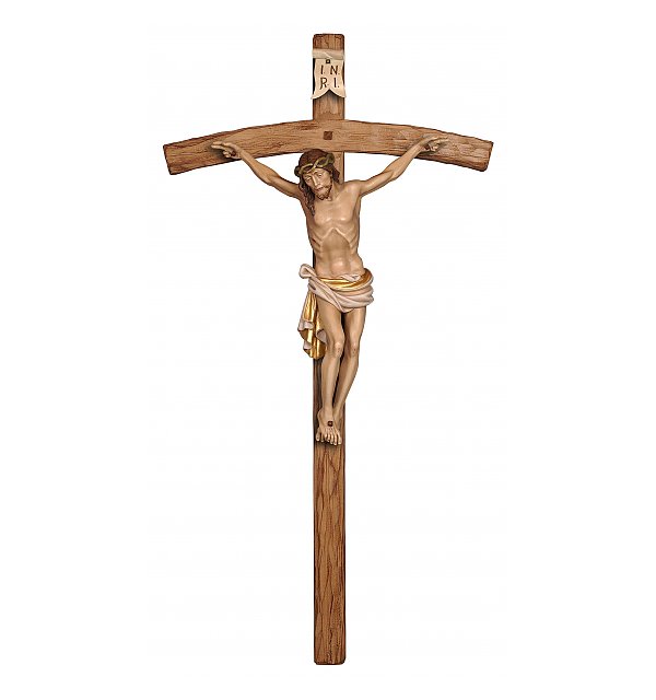 3163 - Dolomitenkruzifix auf gebogenem Kreuzbalken ANTIK