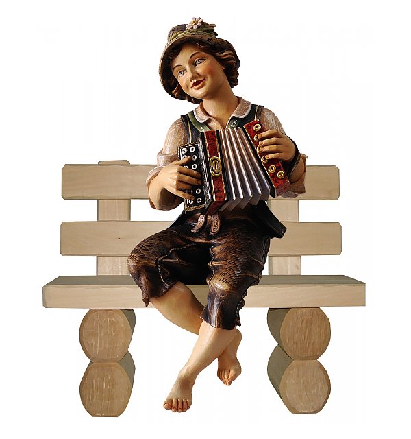 6140 - Steirische Harmonikaspieler sitzend auf Bank