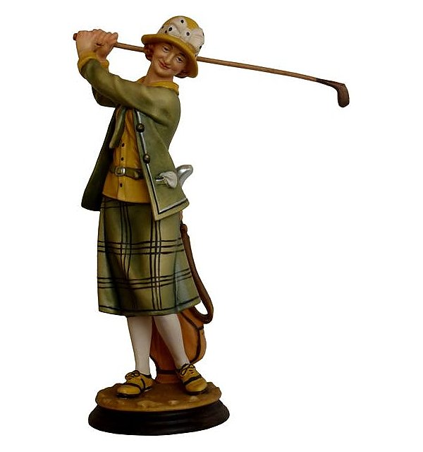 G1524 - Golfspielerin mit Golftasche