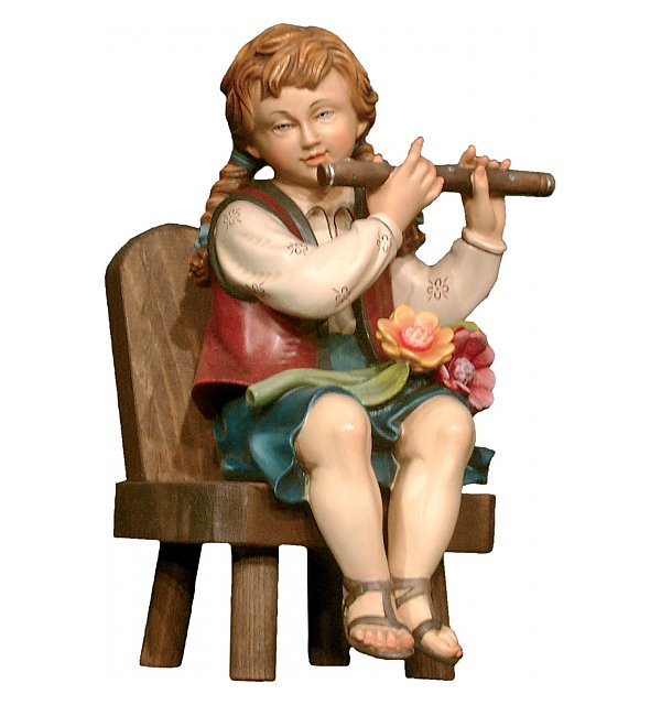 KD1028s - Querflötenspielerin sitzend auf Stuhl