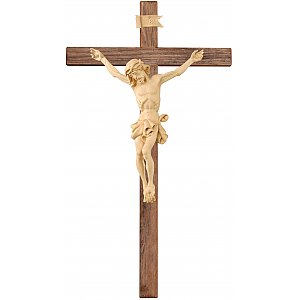 306A - Kruzifix barock auf Holzbalken rustikal