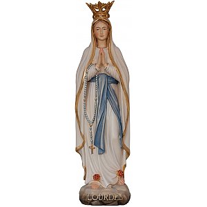 33271 - Lourdes Madonna mit Krone Statue geschnitzt
