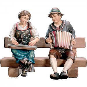 KD1024 - Musikantenpaar sitzend auf Bank
