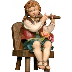 KD1028s - Querflötenspielerin sitzend auf Stuhl