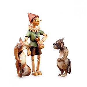 L00612 - Pinocchio mit Fuchs & Katze(o. Sockel)