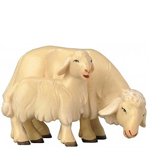 1854 - Schaf grasend mit Lamm
