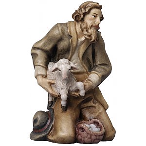 2911 - Hirte kniend mit Schaf