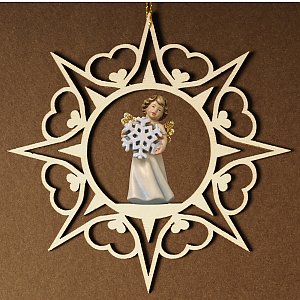 6894 - Heart star with angel snowflake