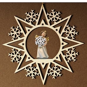 6924 - Crystal star with angel snowflake