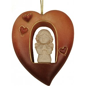 8028 - Sun Guardian Angel in heart made of wood