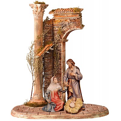 Holy Family with Nativity stable, small set