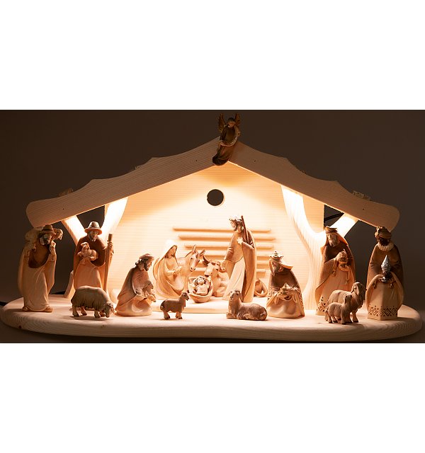 2762L8 - Christmas Nativity iluminated with 17 figurines TON2