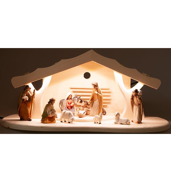 2762L7 - Christmas Nativity iluminated with figurines COLOR