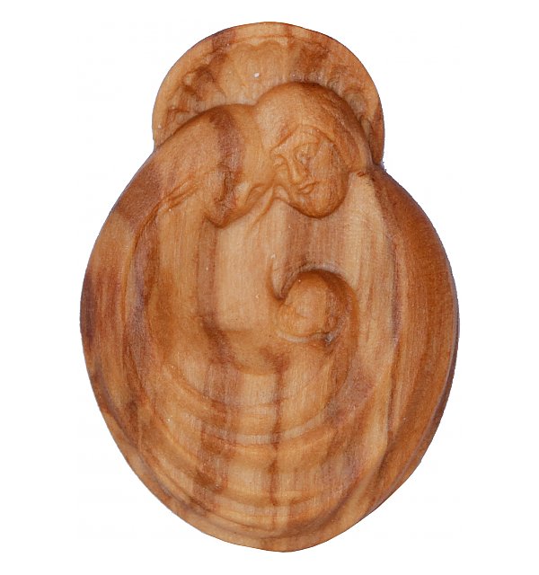 0018 - Lucky charm, Holy Family in oliv wood