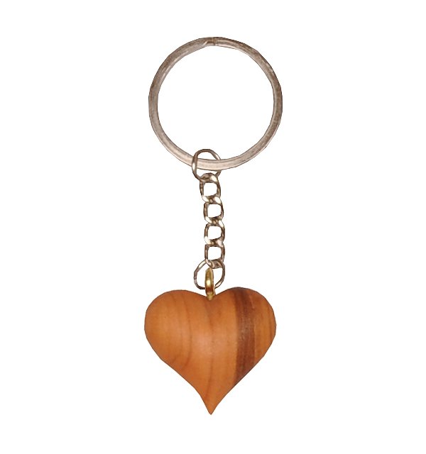 0035 - Keyring Pendant - with Heart of precious wood
