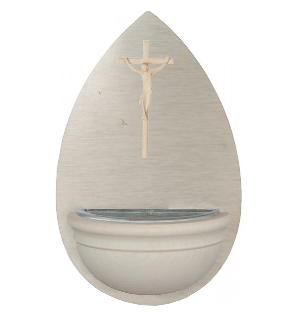 0041 - Holy Water Font with small Crucifix in wooden