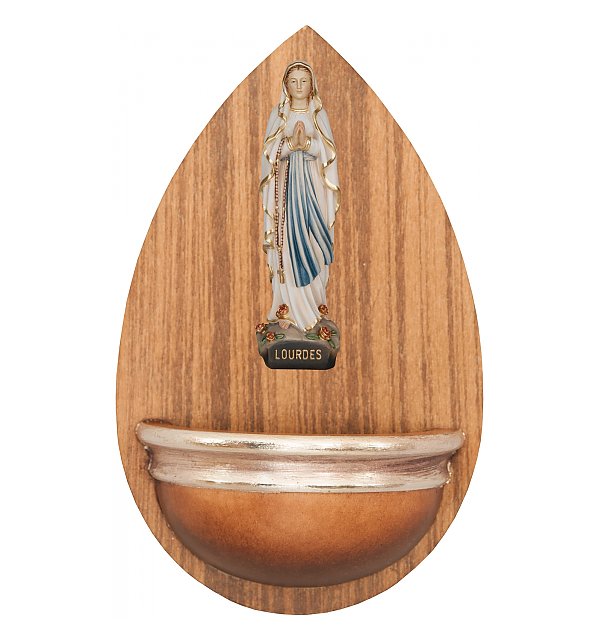 0046L - Holy water font with Our Lady of Lourdes