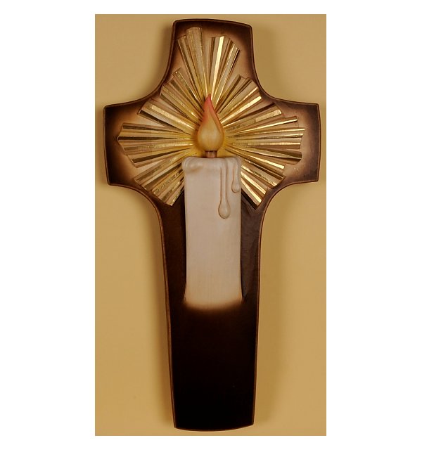 0099 - Light Cross carved in wood COLOR
