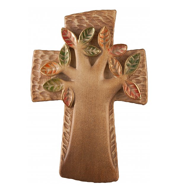 0100 - Tree of Life Cross carved in wood AQUARELL