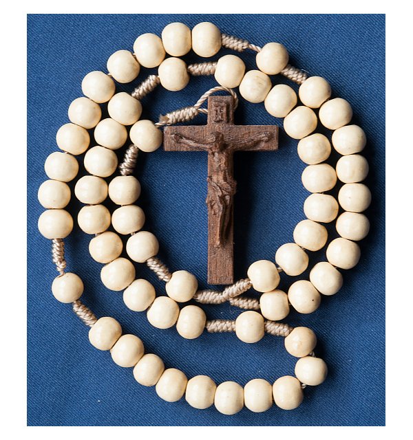 04175 - Rosary with barocque cross 4,5cm nut wood